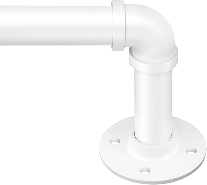 Zeerobee Curtain Rods for Windows 32 to 72, 1 Inch Industrial Wrap Around White by zeerobee