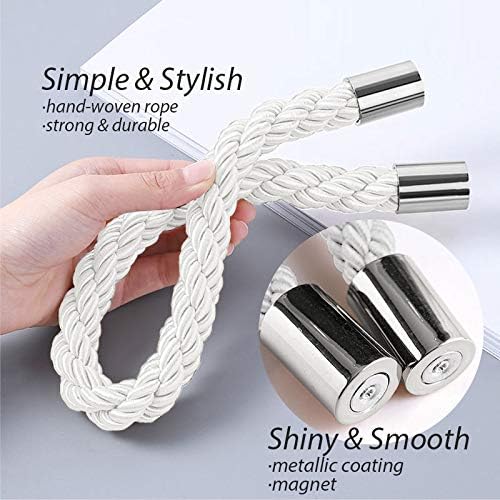 NICEEC 6 Pack Strong Magnetic Curtain Tiebacks Modern Simple Style Drape Tie - Image 2