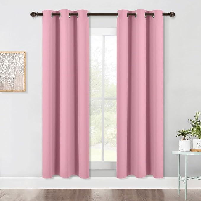 NICETOWN Bedroom Blackout Draperies Panels, 2 Panels, 42 x 72 Inch, Rouge Pink by NICETOWN
