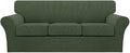 Turquoize 4 Piece Sofa Covers for 3 Cushion Couch Sofa Slipcover Soft Couch by Turquoize