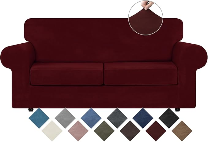 WEERRW Velvet Couch Covers for 2 Cushion Couch Sofa by WEERRW