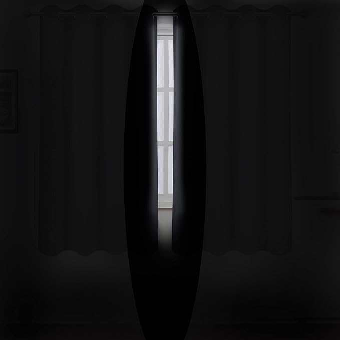 LEMOMO Black Thermal Blackout Curtains/52 x 45 Inch/Set of 2 Panels Room - Image 3