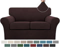 Turquoize 3 Piece Sofa Covers for 2 Cushion Couch Sofa Slipcover Soft Couch by Turquoize