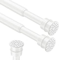 No Drill Tension Curtain Rods 28 to 48 Inch White Small Curtain Rod Adjustable by HAOYUNTE