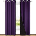 NICETOWN Room Warming Blackout Curtains 80 inches Long, Royal Purple, 2 Pieces by NICETOWN