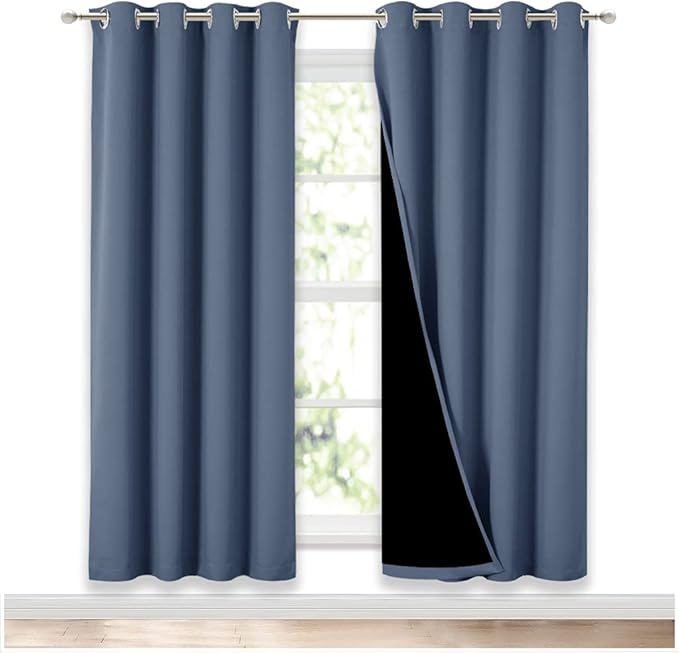 NICETOWN Full Shade Curtain Panels 72 inches Long, Pair of Energy Smart & Noise by NICETOWN