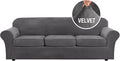 H.VERSAILTEX Velvet 4 Piece High Stretch Sofa Slipcover Cover Furniture by HVERSAILTEX