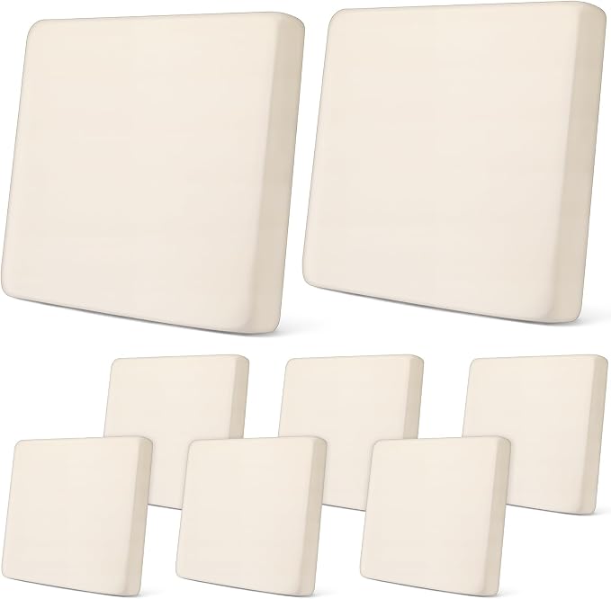 Newwiee 8Pcs Patio Cushion Covers Stretch Outdoor Cushion Cover Replacement by Newwiee