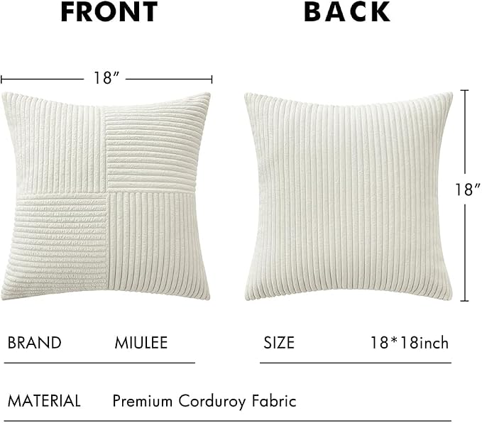 MIULEE White Decorative Throw Pillow Covers 18x18 Inch - Image 6