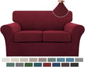 Turquoize 3 Piece Sofa Covers for 2 Cushion Couch Sofa Slipcover Soft Couch by Turquoize