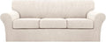 Turquoize 4 Piece Sofa Covers for 3 Cushion Couch Sofa Slipcover Soft Couch by Turquoize