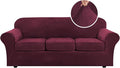 H.VERSAILTEX High Stretch Sofa Slipcover 4 Piece Cover Velvet Furniture by HVERSAILTEX