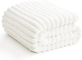 HIMEET Off White Ribbed Throw Blanket by Unknown