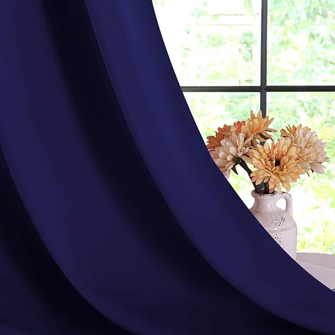 NICETOWN Room Darkening Draperies Window Curtain Panels, Royal Blue, 2 Panels - Image 4