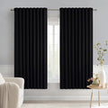 MIULEE Black Back Tab Blackout Curtains 54 Inch Length 2 Panels Set by MIULEE