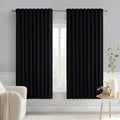 MIULEE Black Back Tab Blackout Curtains 52x54 Inch Length 2 Panels Set | Rod by MIULEE