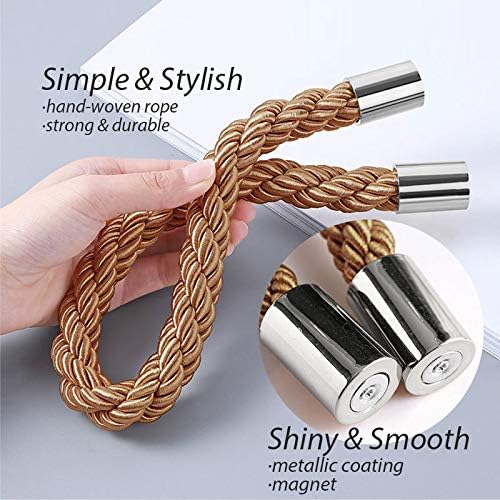 NICEEC 4 Pack Strong Magnetic Curtain Tiebacks Modern Simple Style Drape Tie - Image 3