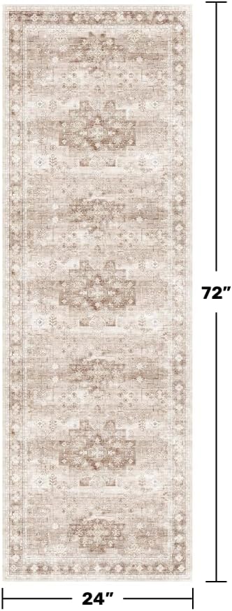 Hazo Haus Boho Long Bathroom Runner Rug 24 x 72 Washable Non Slip - Image 2