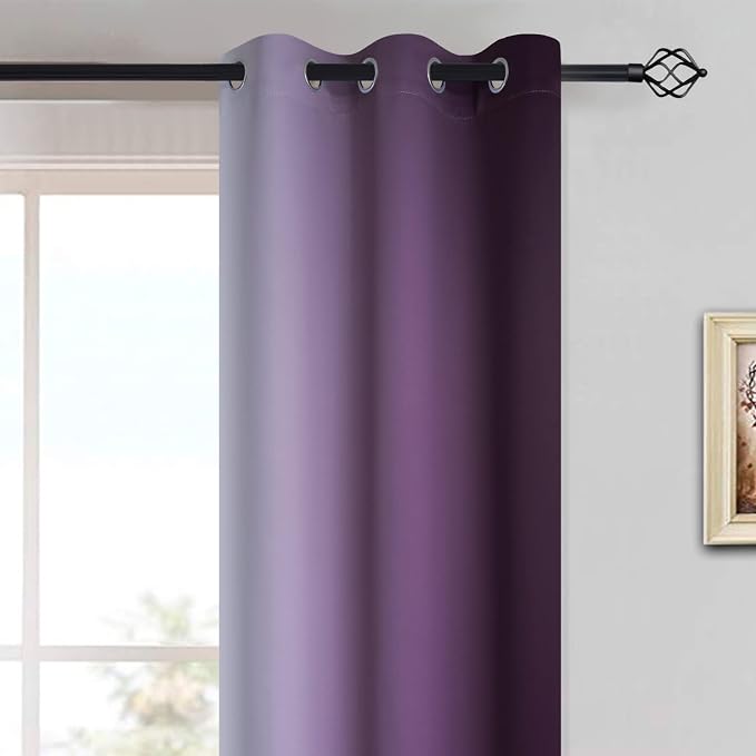 Yakamok Light Blocking Ombre Curtains, Room Darkening Grommet Window Drapes - Image 3