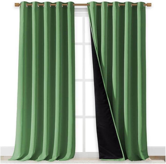 NICETOWN 100% Blackout Blinds, 70 inches x 108 inches, Forest Green, Laundry - Image 2