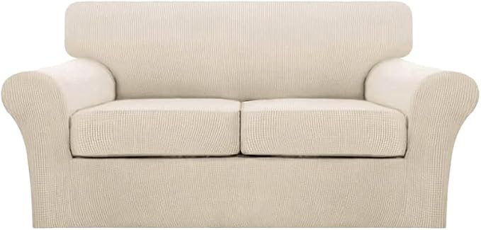 Turquoize 3 Piece Sofa Covers for 2 Cushion Couch Sofa Slipcover Soft Couch by Turquoize