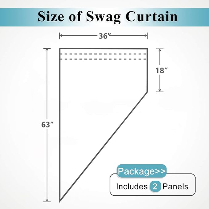 RYB HOME Curtain Tier and Swag Set, Privacy Sheer Curtains Window Treatment - Image 2