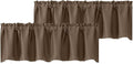 Chyhomenyc Brown Valances for Window, Room Darkening Short Curtains for Kitchen by Chyhomenyc