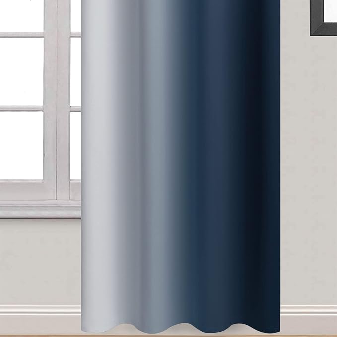 Yakamok Room Darkening Ombre Curtains 84 Inch Length, Light Blocking Grommet - Image 4