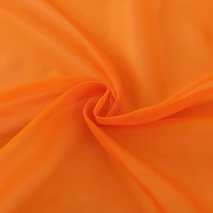 SpaceDresser Basic Rod Pocket Sheer Voile Window Curtain Panels Orange 1 Pair 2 - Image 5