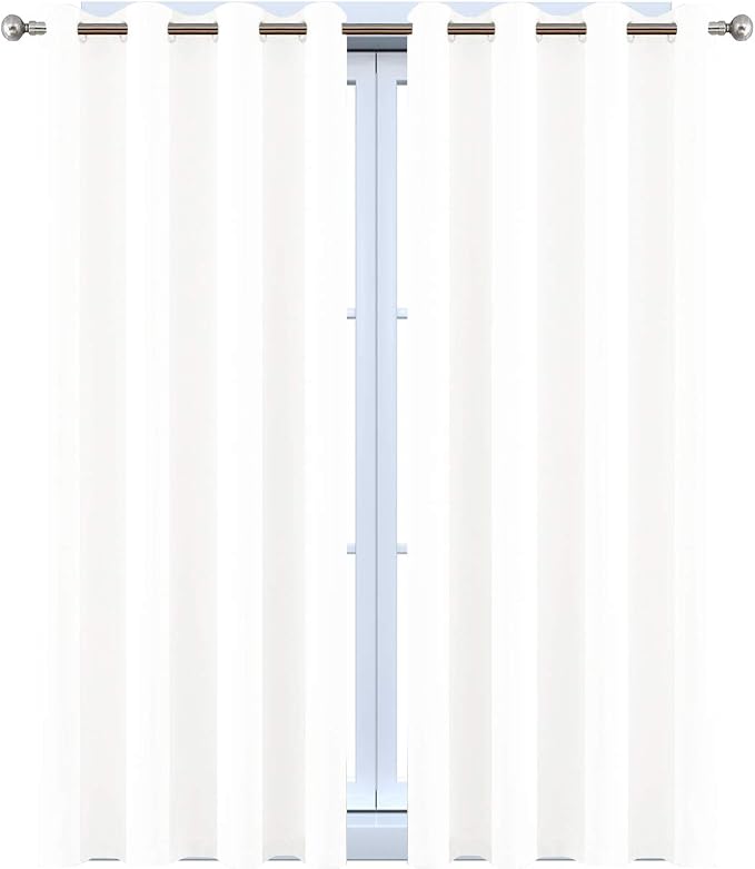 Yakamok Pure White Curtains 45 Inch Length, Grommet Top Small Window Drapes - Image 9