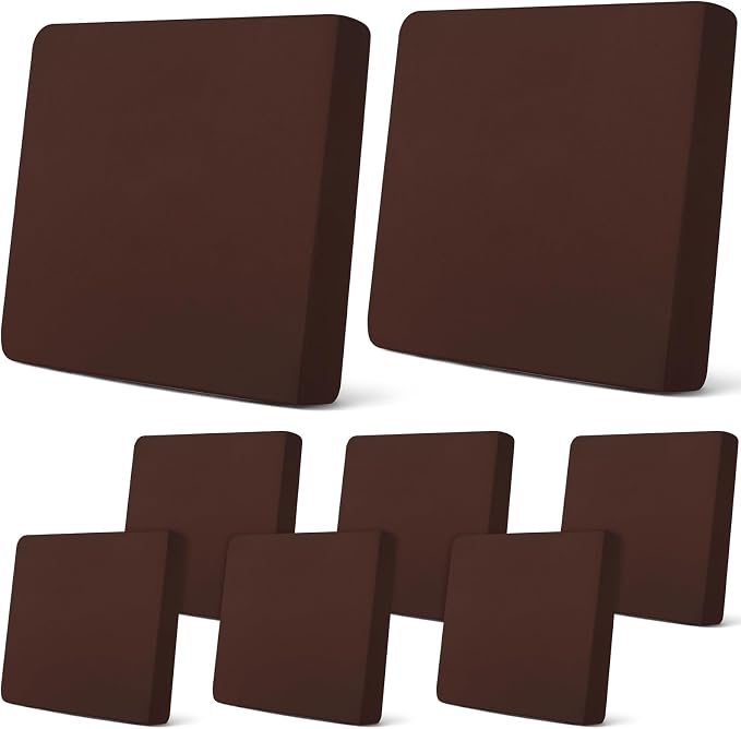 Newwiee 8Pcs Patio Cushion Covers Stretch Outdoor Cushion Cover Replacement by Newwiee