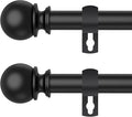 Black Curtain Rods for Windows 48 to 84 or 88 Inches Max by Poskena