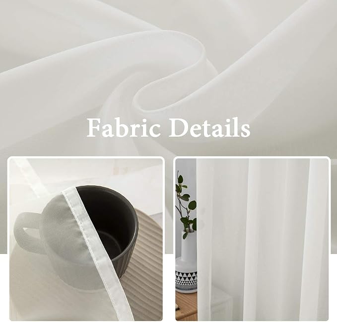 MIULEE Ivory Window Sheer Curtains - Image 3