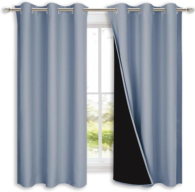 NICETOWN 100% Blackout Curtains 45 inches Long, 1 Pair, 42 inches Width Each by NICETOWN