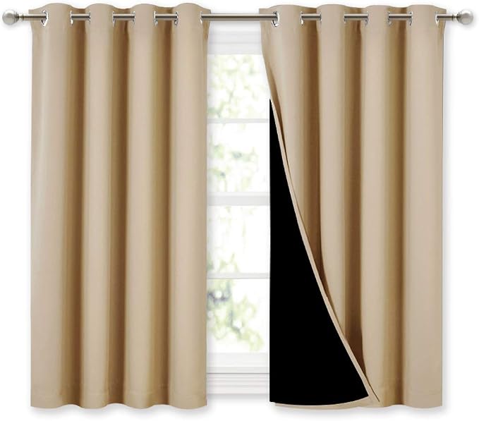 NICETOWN Bedroom Full Blackout Curtain Panels, Super Thick Insulated Window by NICETOWN