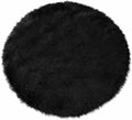 Goolela Black Round Rug 4ft Circle Fluffy Fuzzy Furry Rug by Goolela