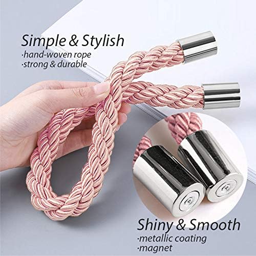 NICEEC 4 Pack Strong Magnetic Curtain Tiebacks Modern Simple Style Drape Tie - Image 3