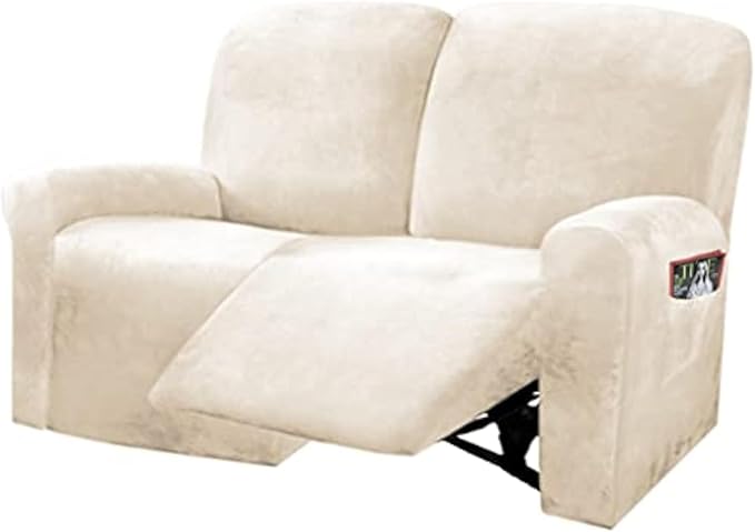 ULTICOR Reclining Love Seat Slipcover, 6-Piece Velvet Stretch Loveseat by ULTICOR
