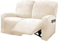 ULTICOR Reclining Love Seat Slipcover, 6-Piece Velvet Stretch Loveseat by ULTICOR
