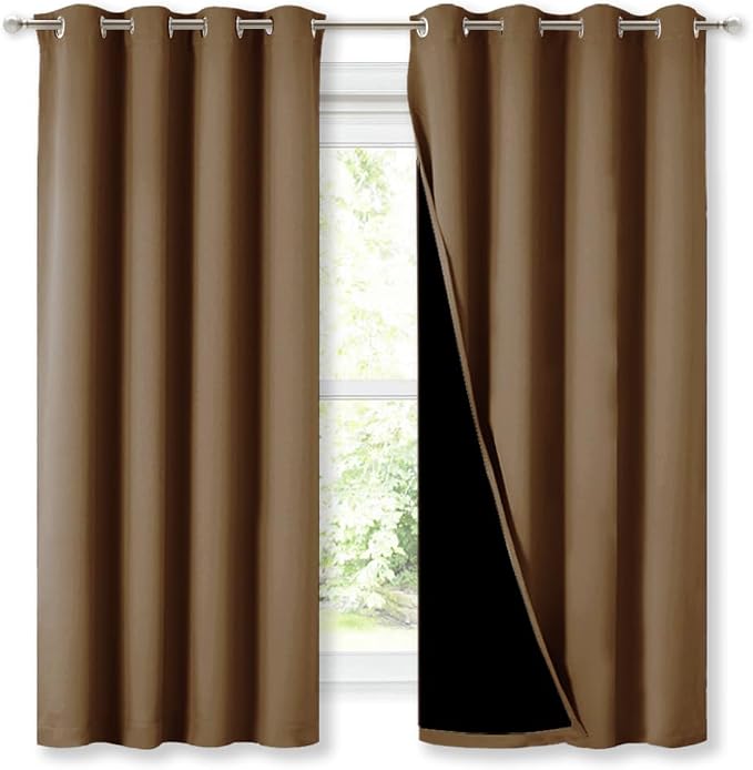 NICETOWN 100% Blackout Lined Curtains, Totally Darkness Drapes by NICETOWN