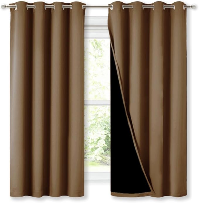 NICETOWN 100% Blackout Curtains 54 inches Long, 1 Pair, 52 inches Width Each - Image 2