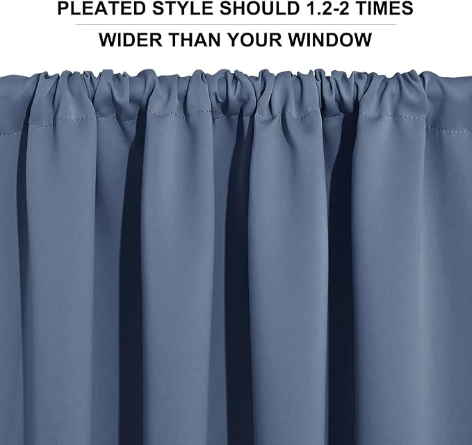RYB HOME Blackout Curtains for Bedroom Living Room 72 inches Long, Thermal - Image 5