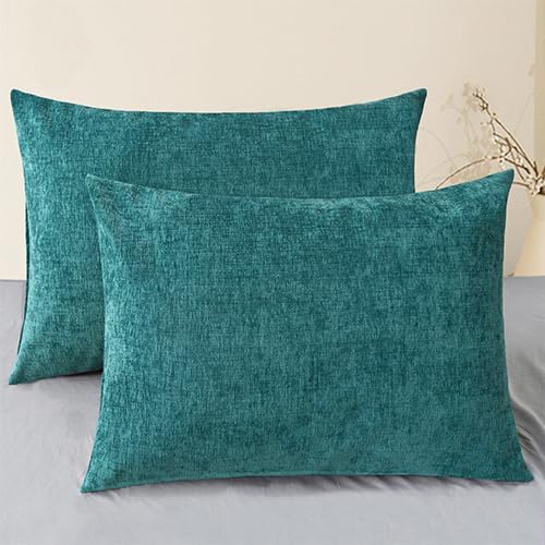 CaliTime Throw Pillow Covers Decorative 20 X 26 Inches Pack of 2 Cozy Chenille by CaliTime