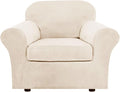 H.VERSAILTEX Rich Velvet Stretch 2 Piece Cover Chair Slipcover Sofa Cover by HVERSAILTEX