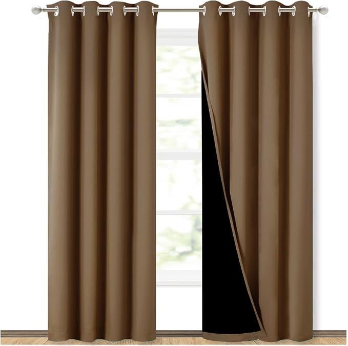 NICETOWN 100% Blackout Window Curtain Panels, Heat and Cold Blocking Drapes by NICETOWN