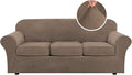 H.VERSAILTEX Modern Velvet Plush 4 Piece High Stretch Sofa Slipcover Sofa Cover by HVERSAILTEX