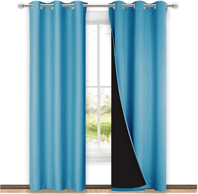 NICETOWN 100% Blackout Curtains 84 inches Long, Pair of Energy Smart & Noise by NICETOWN