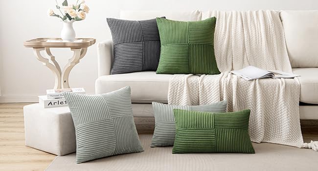 MIULEE Moss Green Decorative Throw Pillow Covers 18x18 Inch - Image 5