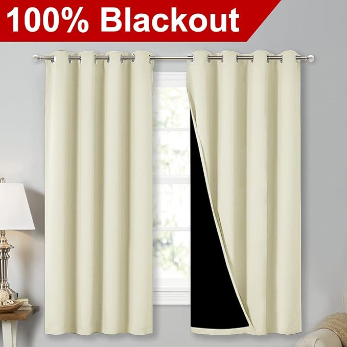 NICETOWN 100% Blackout Blinds, Laundry Room Decor Window Treatment Curtains - Image 2