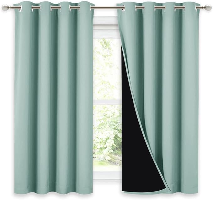 NICETOWN 100% Blackout Curtains 54 inches Long, Double-Deck Completely Blackout by NICETOWN